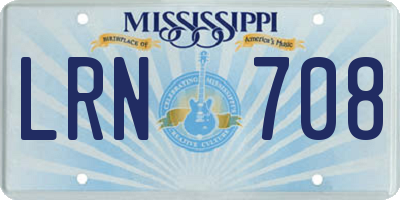 MS license plate LRN708