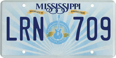MS license plate LRN709