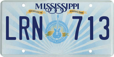 MS license plate LRN713