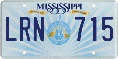 MS license plate LRN715
