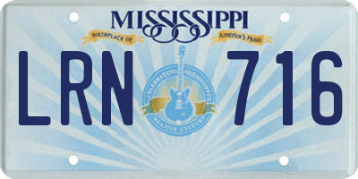 MS license plate LRN716