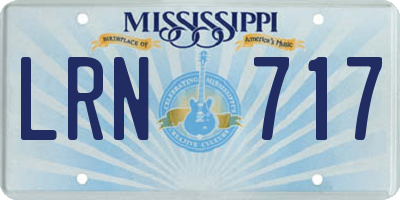 MS license plate LRN717
