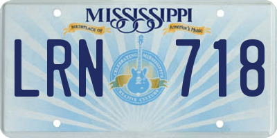 MS license plate LRN718
