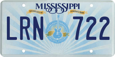 MS license plate LRN722