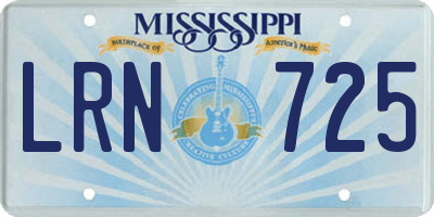 MS license plate LRN725