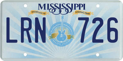 MS license plate LRN726