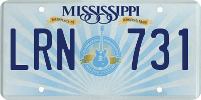 MS license plate LRN731