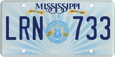 MS license plate LRN733
