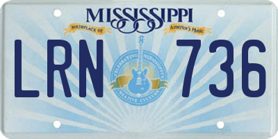 MS license plate LRN736