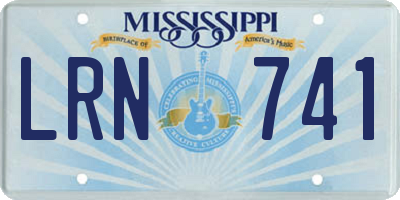MS license plate LRN741