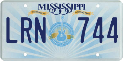 MS license plate LRN744