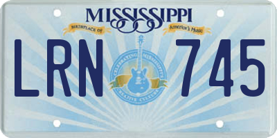 MS license plate LRN745