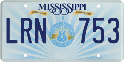 MS license plate LRN753