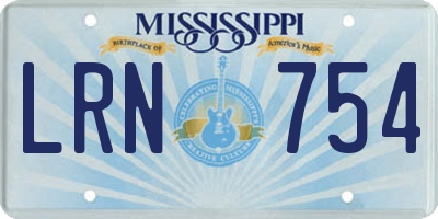 MS license plate LRN754