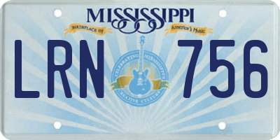 MS license plate LRN756