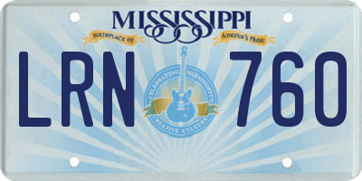 MS license plate LRN760