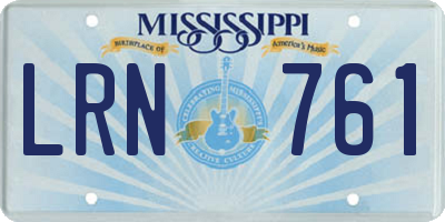 MS license plate LRN761