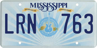MS license plate LRN763