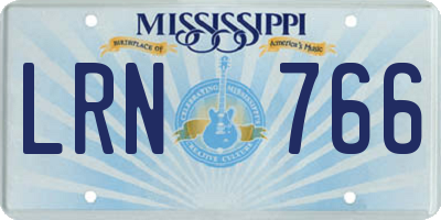 MS license plate LRN766