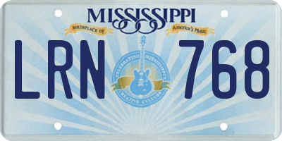 MS license plate LRN768