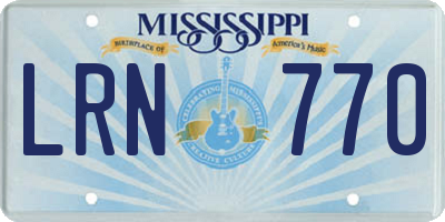 MS license plate LRN770
