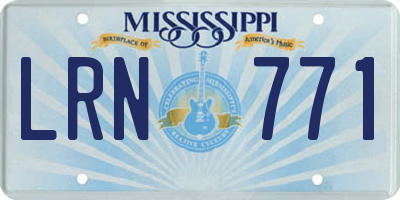 MS license plate LRN771