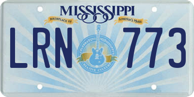 MS license plate LRN773