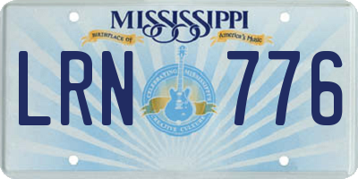 MS license plate LRN776
