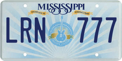 MS license plate LRN777