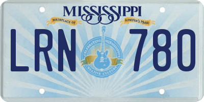 MS license plate LRN780