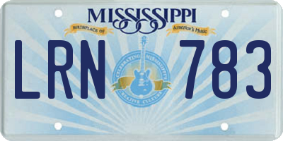MS license plate LRN783