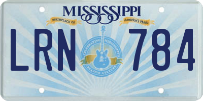 MS license plate LRN784