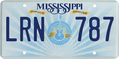MS license plate LRN787