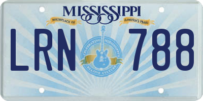 MS license plate LRN788