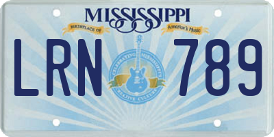 MS license plate LRN789