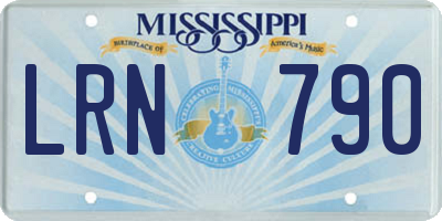 MS license plate LRN790