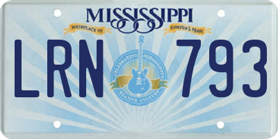 MS license plate LRN793
