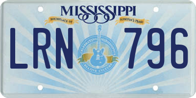 MS license plate LRN796