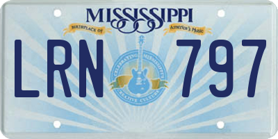MS license plate LRN797