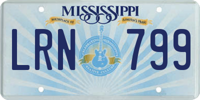 MS license plate LRN799
