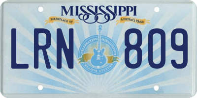 MS license plate LRN809