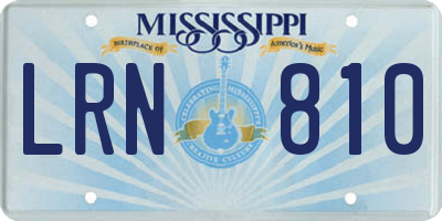 MS license plate LRN810