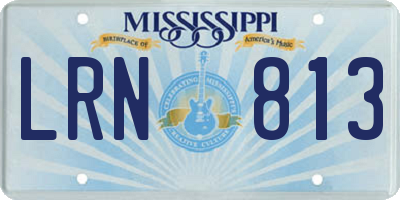 MS license plate LRN813