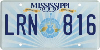 MS license plate LRN816