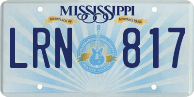 MS license plate LRN817
