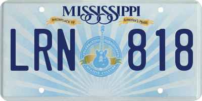 MS license plate LRN818