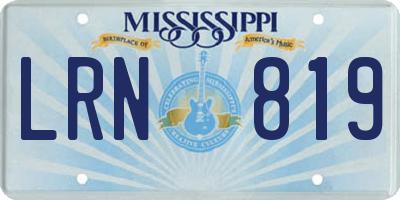 MS license plate LRN819