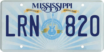 MS license plate LRN820
