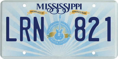 MS license plate LRN821