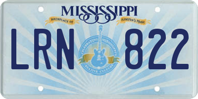 MS license plate LRN822